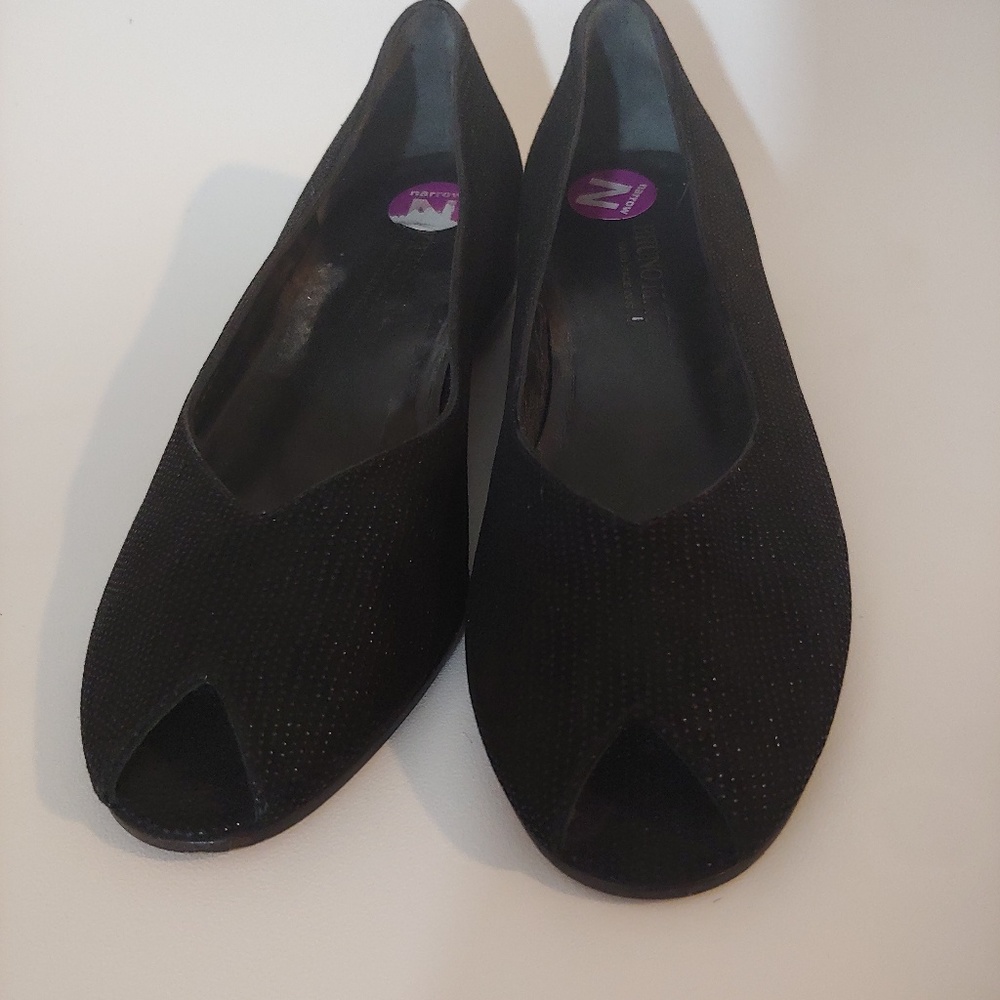 Black flats Sparkle peep toe